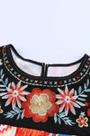 Embroidered Round Neck Short Sleeve Top