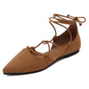 Cross Straps Pointed Flat Slip-on Shoes - Women's shoes - Verzatil 