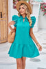 Tie Neck Ruffle Hem Dress