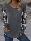 Floral Round Neck Dropped Shoulder T-Shirt