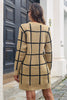 Plaid Round Neck Long Sleeve Sweater Dress