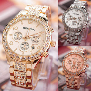 Geneva diamond calendar watch women fashion watch business casual ladies quartz - Verzatil 