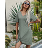 Twisted V-Neck Short Sleeve Dress