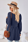 V-Neck Lantern Sleeve Blouse