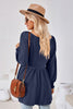 V-Neck Lantern Sleeve Blouse