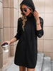 Lace Trim Long Sleeve Hooded Dress