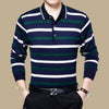 Spring and autumn middle-aged men's long-sleeved T-shirt cotton lapel - Verzatil 