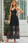 Lace Crisscross Back Sleeveless Maxi Dress