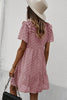 Swiss Dot Ruffle Shoulder Flutter Sleeve Dress