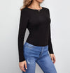 Lace-Up T-Shirt Women Hollow Open Back Long-Sleeved - Women's Top - Verzatil 