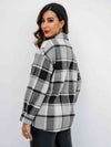 Plaid Button Up Collared Neck Jacket