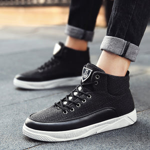 Men's linen high-top shoes men's sports casual Shoes - Verzatil 