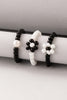 3-Piece Contrast Flower Bead Bracelet