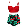 High Waist Bikinis Women Swimsuit Plus Size  Retro Floral Push Up Bikini Set - Verzatil 