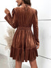 Smocked Waist Long Sleeve Dress