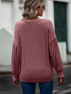 Round Neck Dropped Shoulder Flounce Sleeve T-Shirt