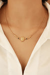 18K Gold-Plated Oval Pendant Necklace