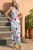 Full Size Tied Smocked Surplice Sleeveless Maxi Dress