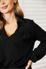 Celeste Full Size Long Sleeve Ribbed Blouse