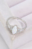 Opal and Zircon Platinum-Plated Ring