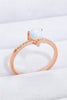 Natural Moonstone Heart 18K Rose Gold-Plated Ring