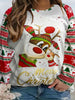 Plus Size Reindeer Graphic Round Neck Long Sleeve T-Shirt