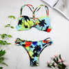 Sexy Swimwear Leaf Print Bikini Set - Verzatil 