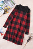 Plaid Round Neck Long Sleeve Mini Dress