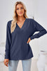 V-Neck Long Sleeve Blouse