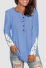 Lace Detail Button Front T-Shirt