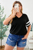 Plus Size Striped V-Neck Tee Shirt