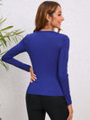 Decorative Button Long Sleeve Top