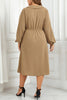 Plus Size Surplice Neck Long Sleeve Dress