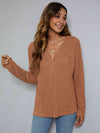 Dropped Shoulder High-Low Waffle-Knit Top