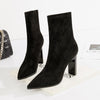 Mid-tube booties pointed suede women's boots - Women's Shoes - Verzatil 