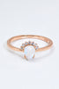 18K Rose Gold-Plated Pear Shape Natural Moonstone Ring