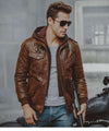 Fashion Motorcycle Leather JACKET Men Slim Fit Oblique Zipper PU JACKET - Verzatil 
