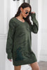 Dinosaur Pattern V-Neck Sweater Dress