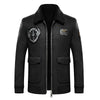 Elegant and High Quality body men's embroidered Leather coat JACKET - Verzatil 