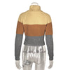 Tri-color knitted turtleneck T-shirt sweater - Verzatil 