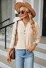 Notched Neck Long Sleeve Buttoned Blouse