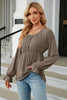 Round Neck Flounce Sleeve Blouse