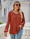 V-Neck Long Sleeve Blouse