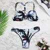 Sexy Swimwear Leaf Print Bikini Set - Verzatil 