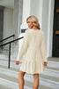 V-Neck Long Sleeve Mini Dress