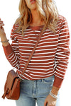 Striped Long Sleeve Round Neck Top