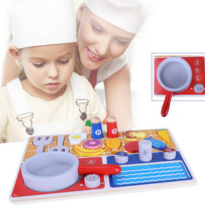 Gourmet Pretend Play Kitchen Starter Accessories Wooden Play Set - Verzatil 