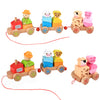 Wooden Rocking Farm Animals Pull Train Toy Baby Rock Baby Toys  Gift For Toddler - Verzatil 