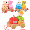Wooden Rocking Farm Animals Pull Train Toy Baby Rock Baby Toys  Gift For Toddler - Verzatil 