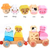 Wooden Rocking Farm Animals Pull Train Toy Baby Rock Baby Toys  Gift For Toddler - Verzatil 